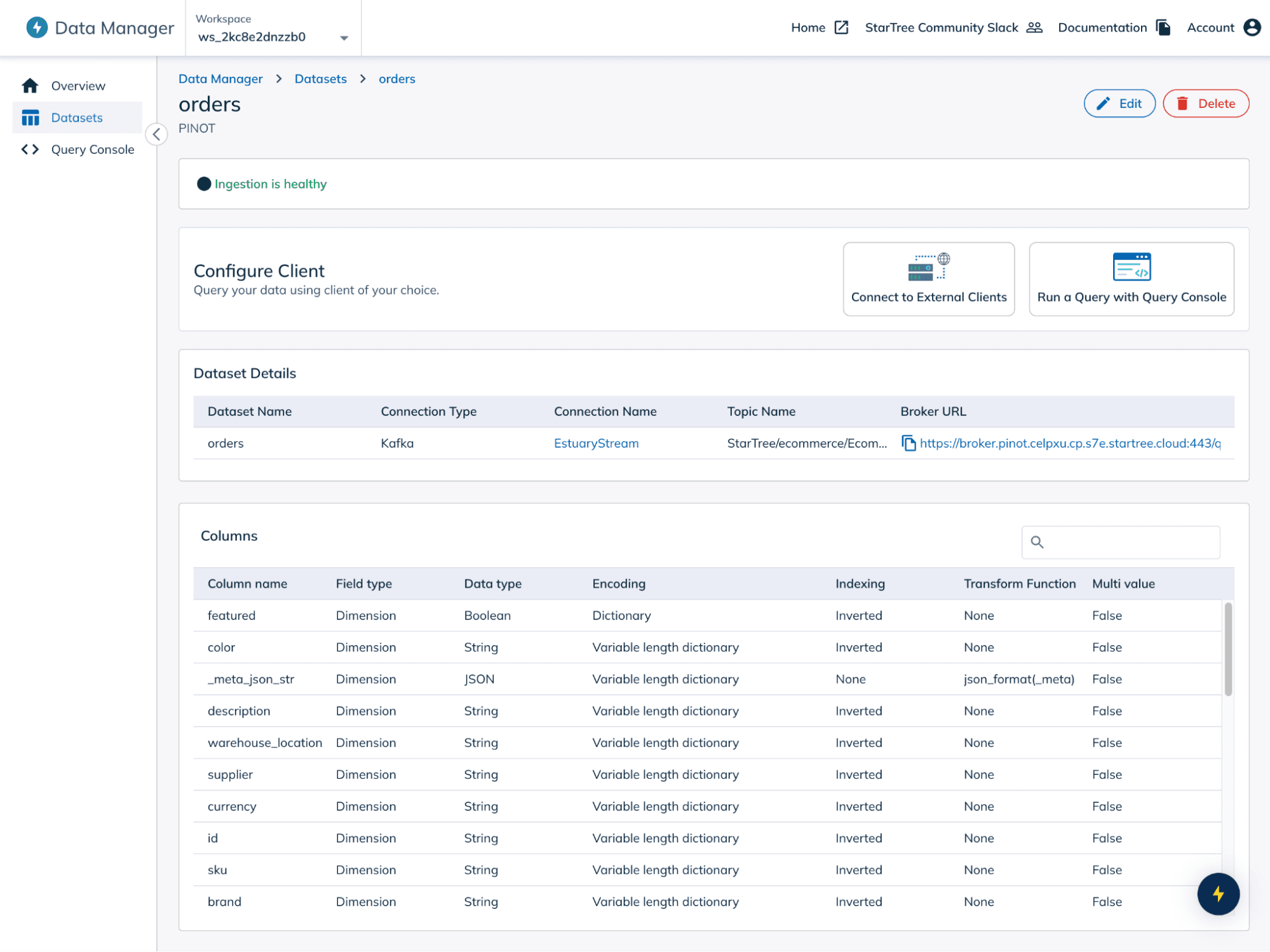 Verify data ingestion