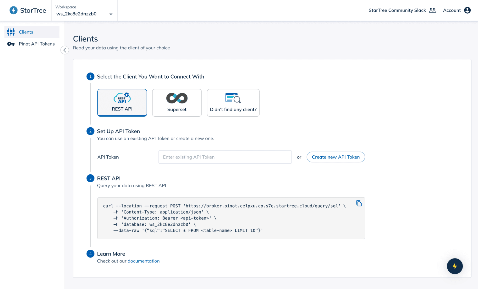 connect external applications to StarTree for data querying