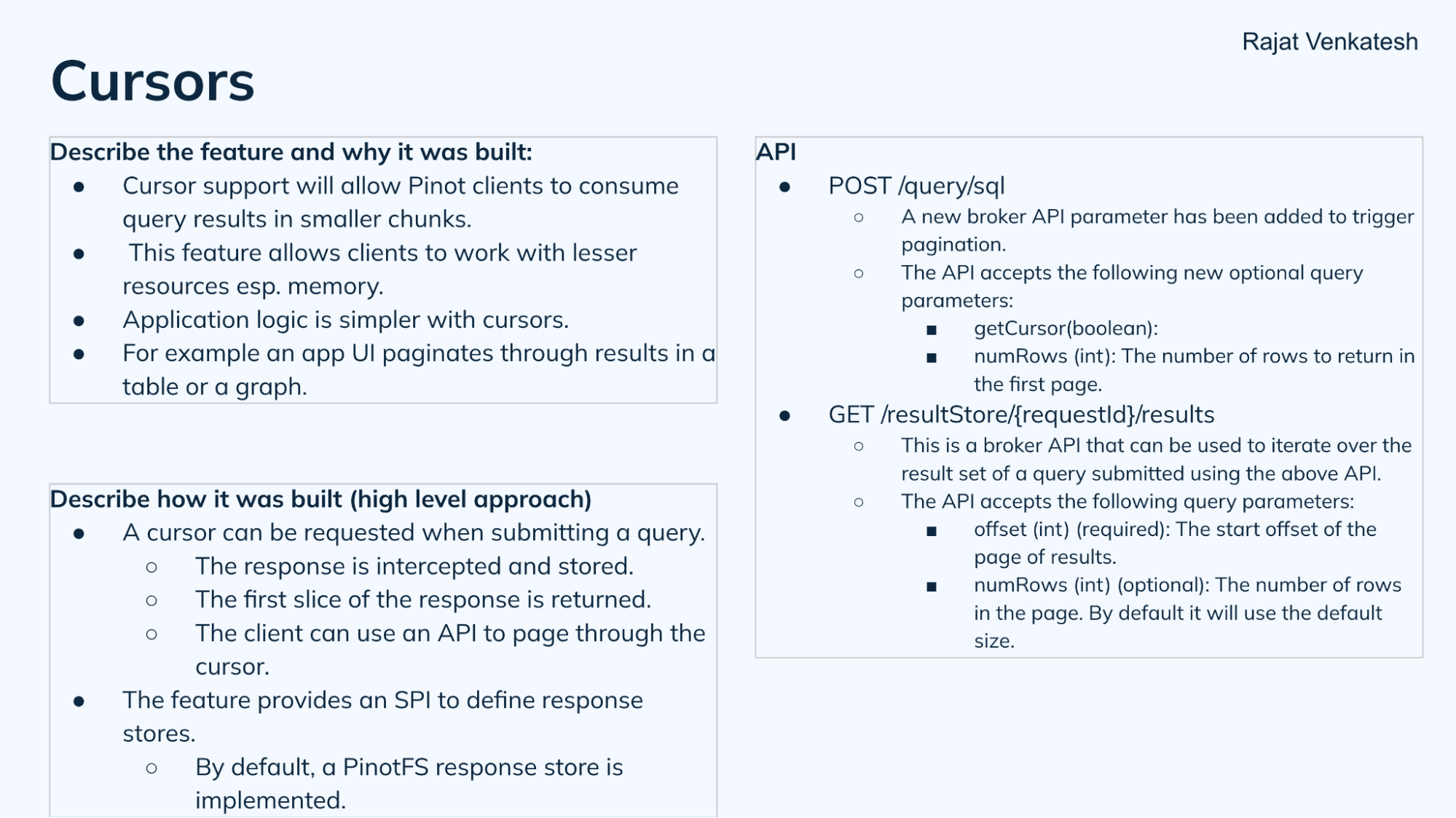 Cursors support in Apache Pinot