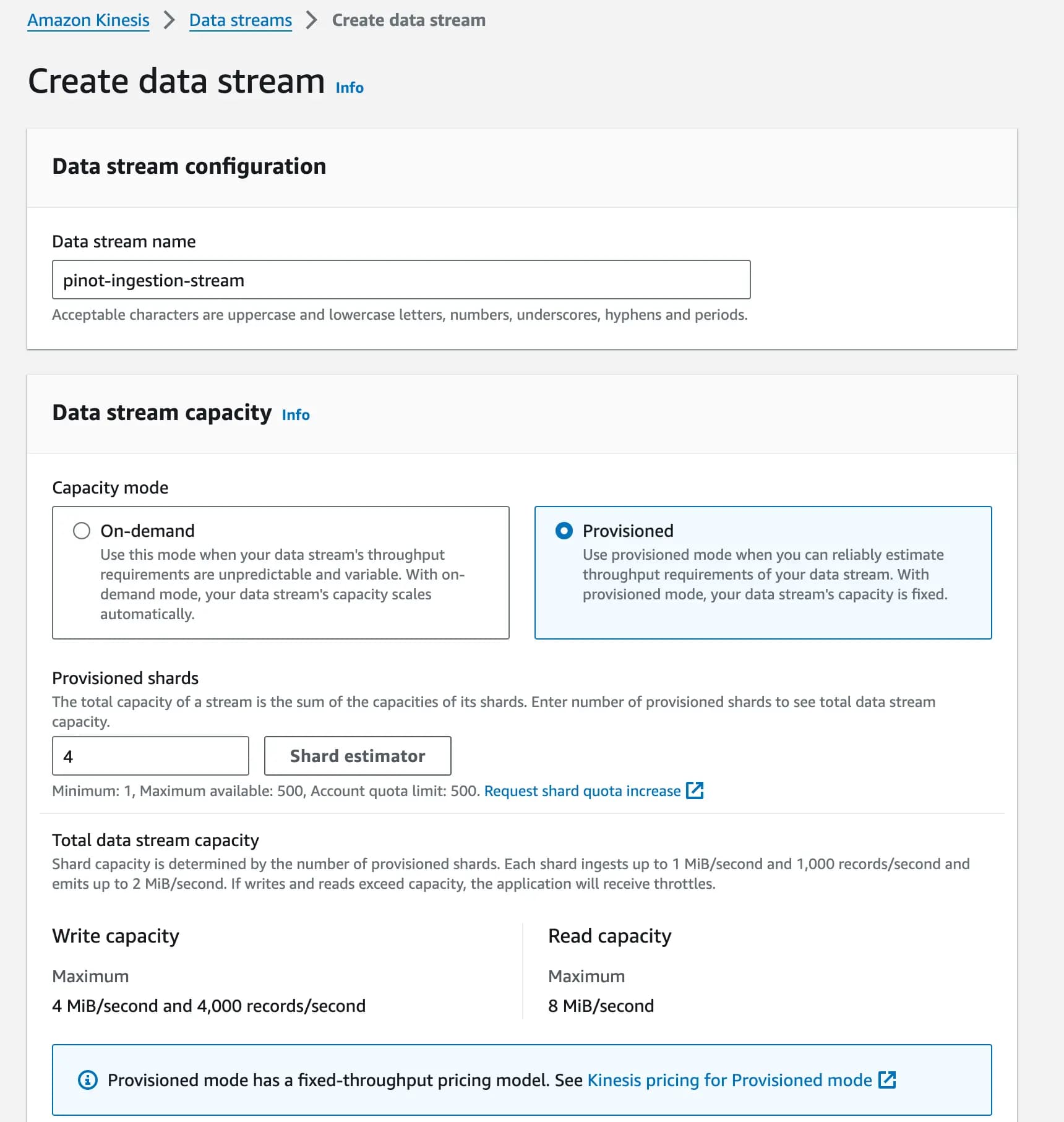 Create Kinesis Stream