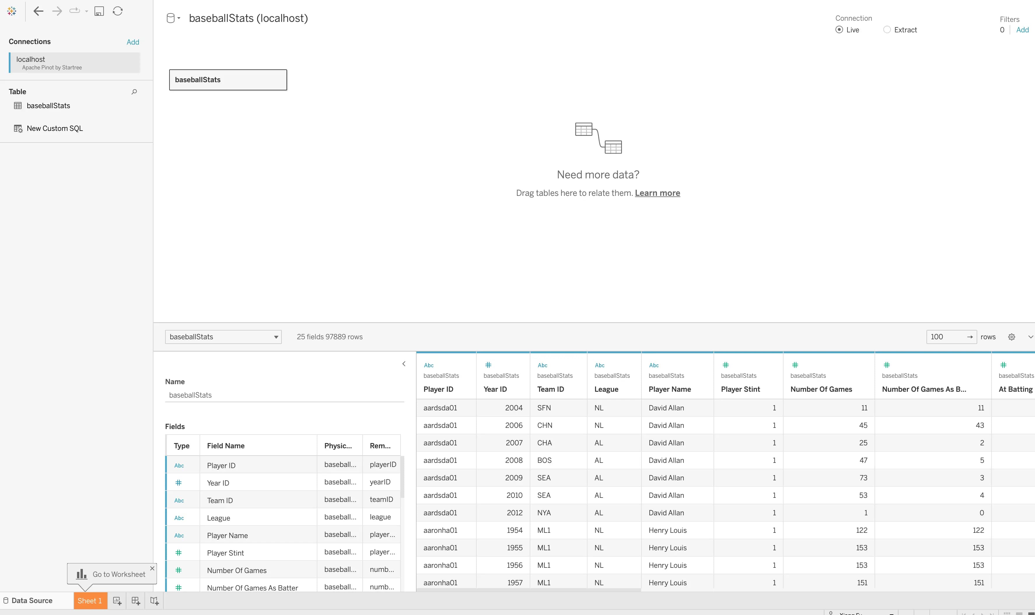 Tableau Tables Ui