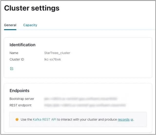 Confluent Cluster Settings