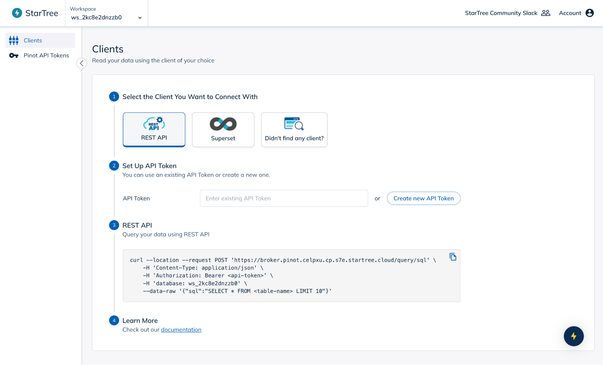 connect external applications to StarTree for data querying