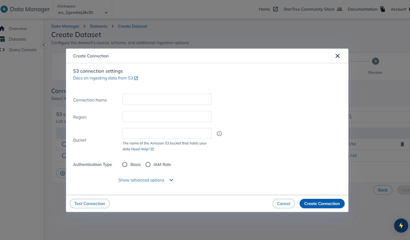 Setting up your S3 connection in StarTree Cloud